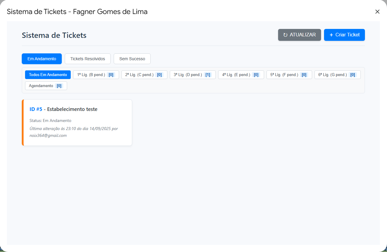 Imagem do Projeto Sistema de Tickets com Google Sheets